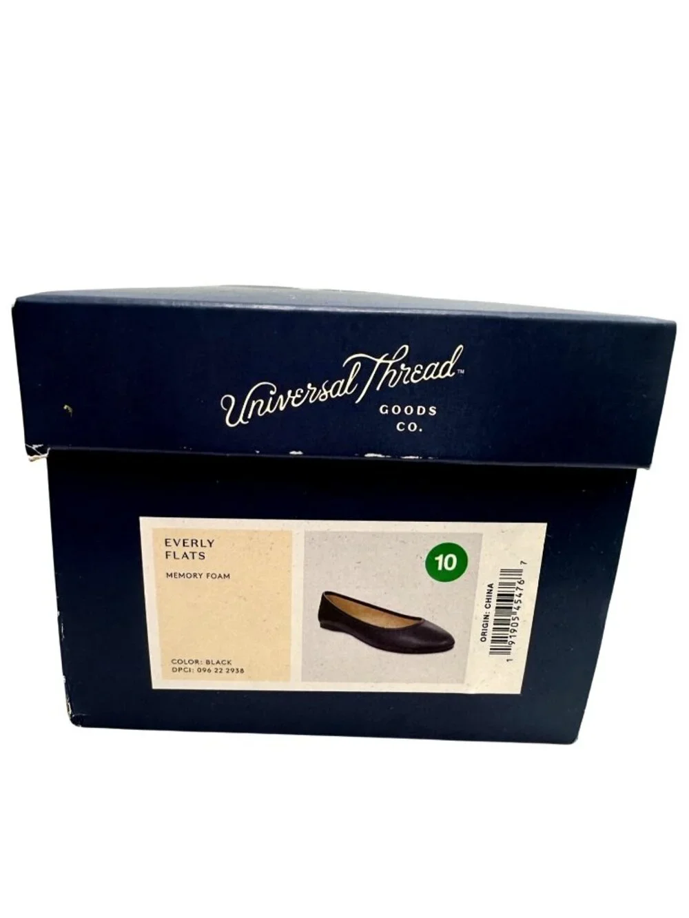 Universal Thread Everly Womens Memory Foam Black Flats Size 10